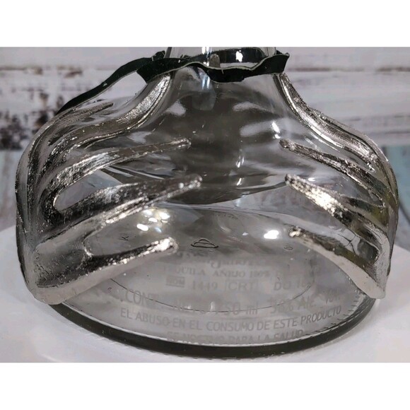 Vintage Don Julio REAL Tequila Anejo Empty Decanter Bottle Metal Leaves 7" x 6" - Picture 10 of 17